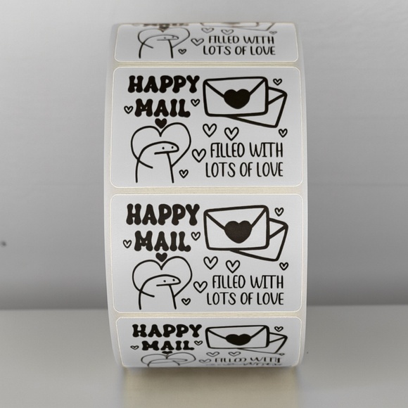 Happy Mail Stickers Filled With Love | Mint Cute Packaging Labels Heart - Picture 8 of 11